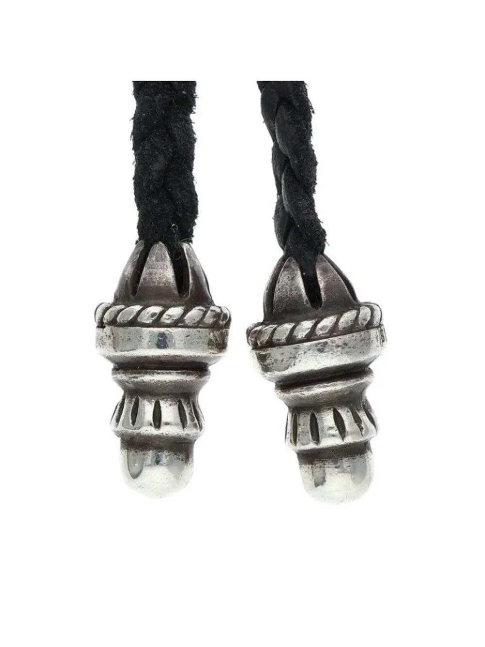 Chrome Hearts Leather Braid Borochip Blade Necklace